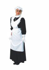 Ladies Victorian Maid Fancy Dress Costume Size 10 - 12